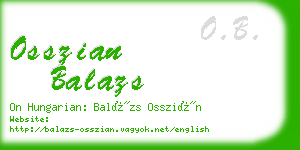 osszian balazs business card